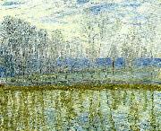 Alfred Sisley vid loings stander France oil painting artist